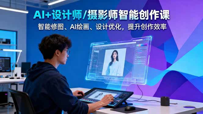AI+设计师/摄影师智能创作课：智能修图、AI绘画、设计优化，提升创作效率-卿云社