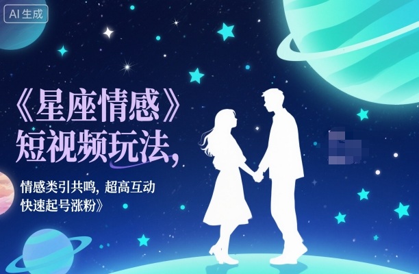 星座情感短视频玩法，情感类引共鸣，超高互动，快速起号涨粉-卿云社