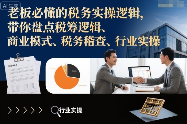 老板必懂的税务实操逻辑，带你盘点税筹逻辑、商业模式、税务稽查、行业实操-卿云社