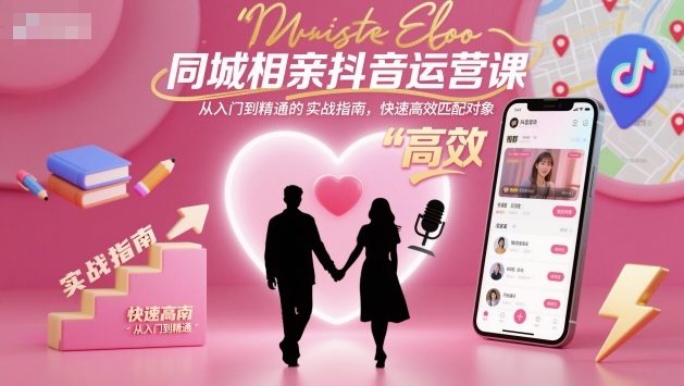 同城相亲抖音运营课，从入门到精通的实战指南，快速高效匹配对象-卿云社