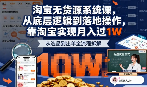 2025最新淘宝无货源系统课，从底层逻辑到落地操作，靠淘宝实现月入过1W(更新)-卿云社