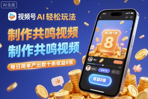 视频号AI轻松玩法，制作共鸣视频，每日简单产出数十条收益8张-卿云社