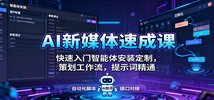 AI新媒体速成课：快速入门智能体安装定制，策划工作流，提示词精通-卿云社