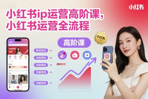 小红书ip运营高阶课，小红书运营全流程-卿云社