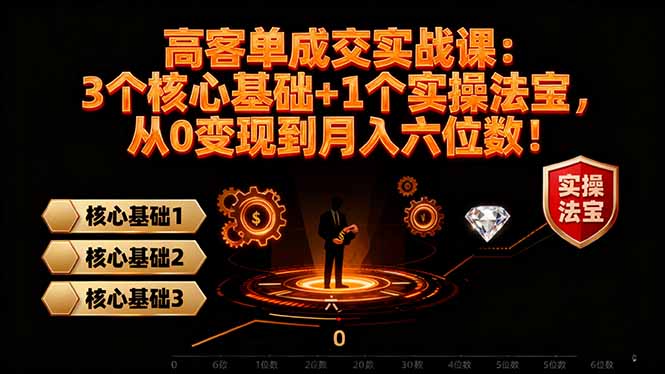 高 客单成交实战课：3个核心基础+1个实操法宝，从0变现到月入六位数！-卿云社