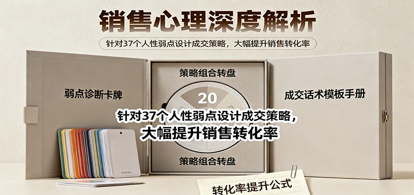 销售心理深度解析：针对37个人性弱点设计成交策略，大幅提升销售转化率！-卿云社