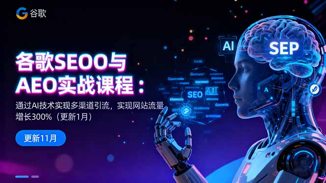 谷歌SEO与AEO实战课程：通过AI技术实现多渠道引流，实现网站流量增长300%-卿云社