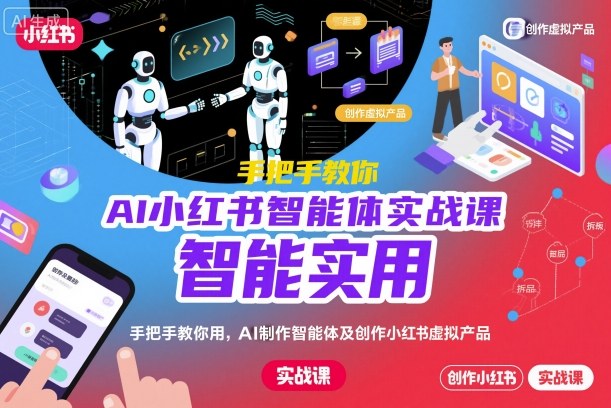 AI小红书智能体实战课，手把手教你用AI制作智能体及创作小红书虚拟产品，提效+内容商业化(更新)-卿云社
