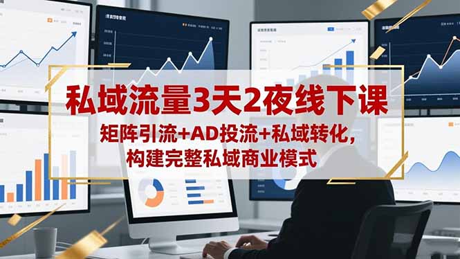 私域流量3天2夜线下课，矩阵引流+AD投流+私域转化，构建完整私域商业模式-卿云社