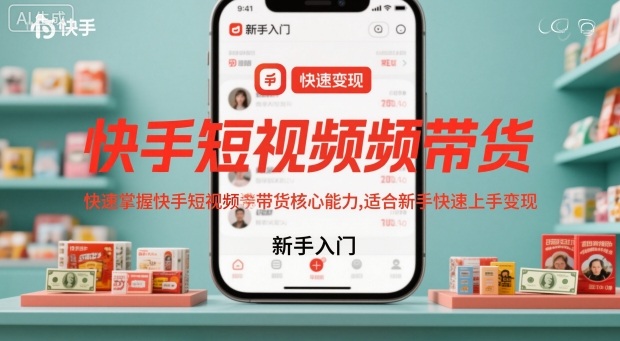 快手短视频带货，快速掌握快手短视频带货核心能力，适合新手快速上手变现-卿云社