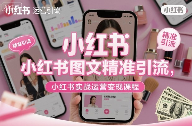 小红书图文精准引流，小红书实战运营变现课程-卿云社