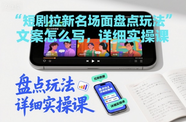 短剧拉新名场面盘点玩法文案怎么写，详细实操课-卿云社