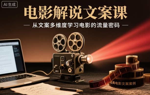 电影解说文案课，从文案多维度学习电影的流量密码-卿云社