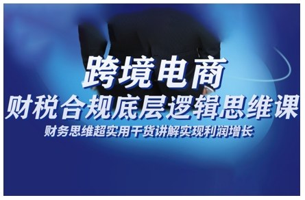 跨境电商财稅合规底层逻辑思维课，财务思维超实用于货讲解实现利润增长-卿云社
