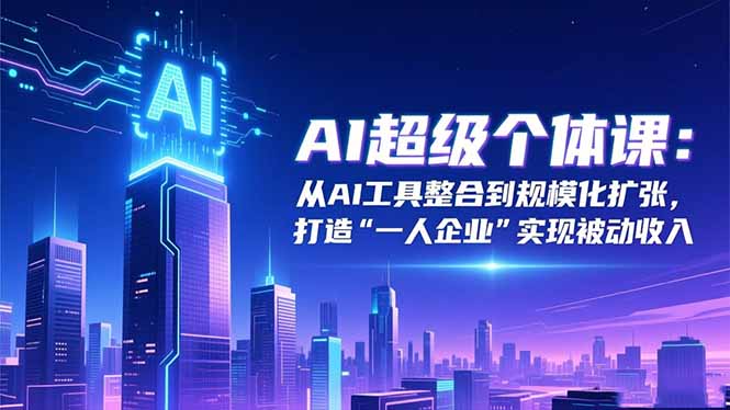 AI超级个体课：从AI工具整合到规模化扩张，打造“一人企业”实现被动收入-卿云社