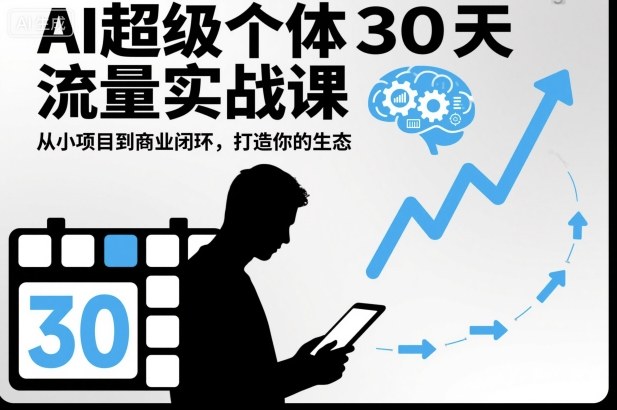 AI超级个体30天流量实战课，从小项目到商业闭环，打造你的生态-卿云社