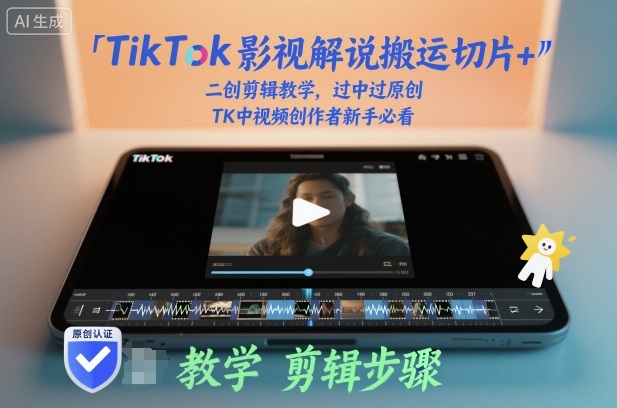 TikTok影视解说搬运切片+二创剪辑教学，过中过原创，TK中视频创作者新手必看-卿云社