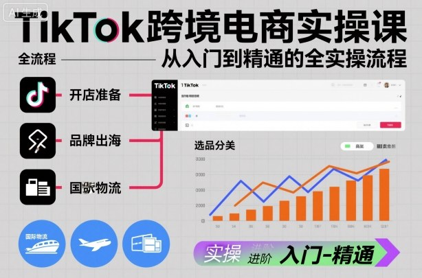 TikTok跨境电商实操课，从入门到精通的全实操流程-卿云社