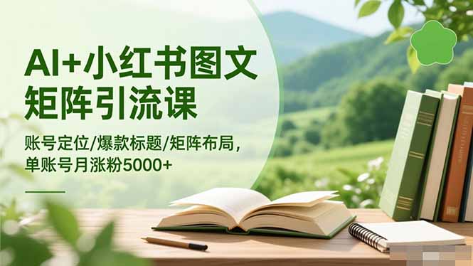 AI+小红书图文矩阵引流课：账号定位/爆款标题/矩阵布局/单账号月涨粉5000+-卿云社