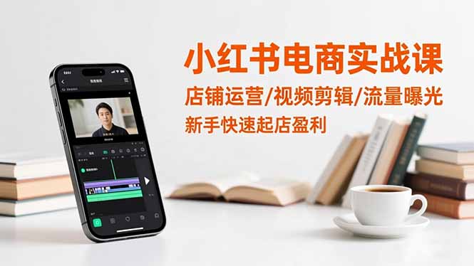 小红书电商实战课：店铺运营/视频剪辑/流量曝光，新手快速起店盈利-卿云社