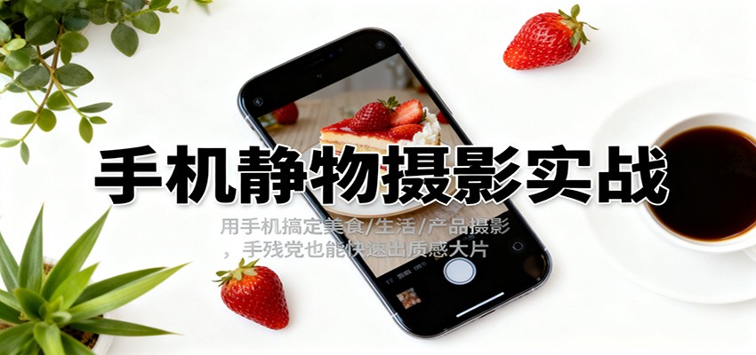 手机静物摄影实战，用手机搞定美食/生活/产品摄影，手残党也能快速出质感大片-卿云社