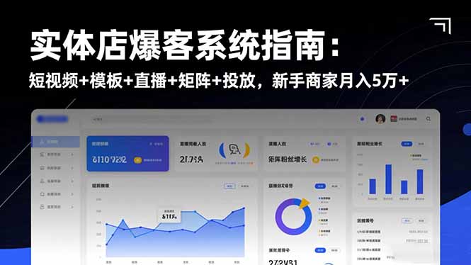 实体店爆客系统指南：短视频+模板+直播+矩阵+投放，新手商家月入5万+-卿云社