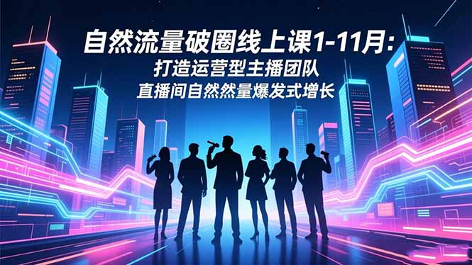 自然流量破圈线上课1-11月：打造运营型主播团队 直播间自然流量爆发式增长-卿云社