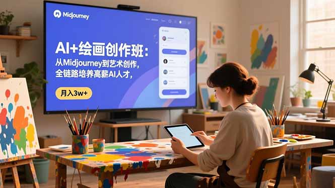 AI+绘画创作班：从Midjourney到艺术创作，全链路培养高薪AI人才，月入3w+-卿云社