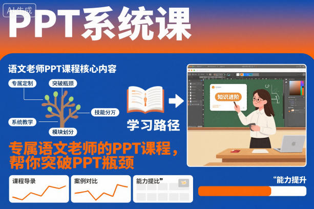 PPT系统课，专属语文老师的PPT课程，帮你突破PPT瓶颈-卿云社