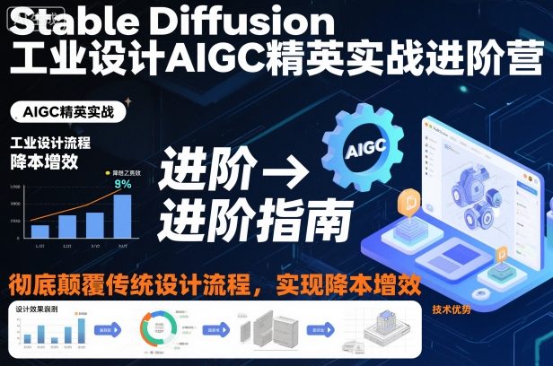 Stable Diffusion工业设计AIGC精英实战进阶营，彻底颠覆传统设计流程，实现降本增效-卿云社