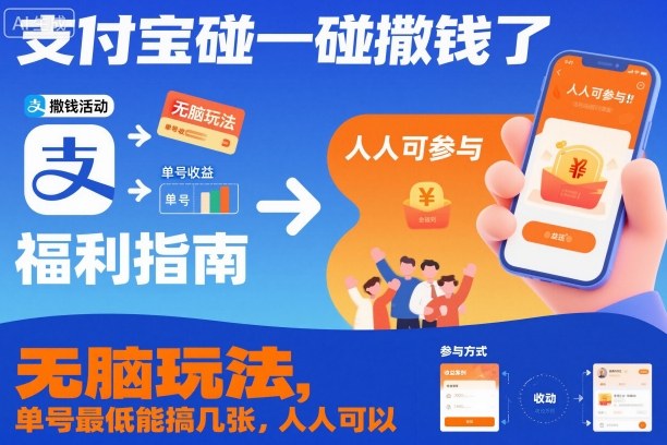 支付宝碰一碰撒钱了，无脑玩法，单号最低能搞几张，人人可以撸【揭秘】-卿云社