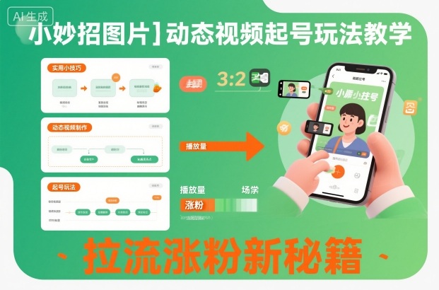 小妙招图片＋动态视频起号玩法教学，拉流涨粉新秘籍-卿云社