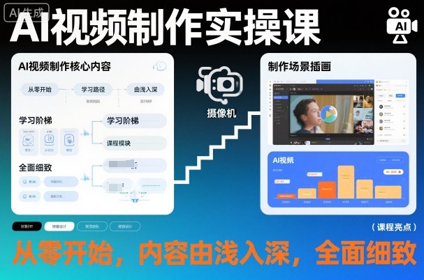 AI视频制作实操课，从零开始，内容由浅入深，全面细致-卿云社