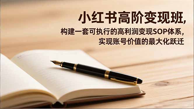 小红书高阶变现班，构建一套可执行的高利润变现SOP体系，实现账号价值的最大化跃迁-卿云社