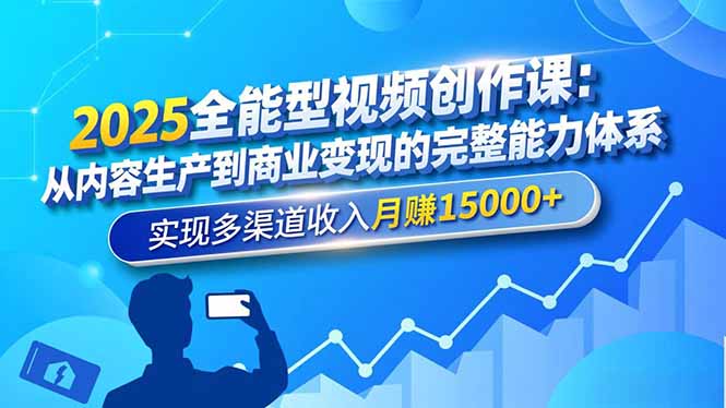 2025全能型视频创作课：从内容生产到商业变现的完整能力体系，实现多渠道收入月赚15000+-卿云社