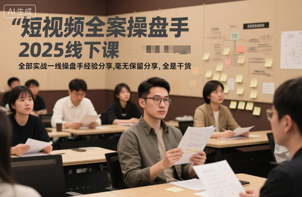 短视频全案操盘手2025线下课，全部实战一线操盘手经验分享，毫无保留分享，全是干货-卿云社