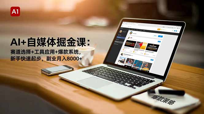 AI+自媒体掘金课：赛道选择+工具应用+爆款系统，新手快速起步，副业月入8000+-卿云社
