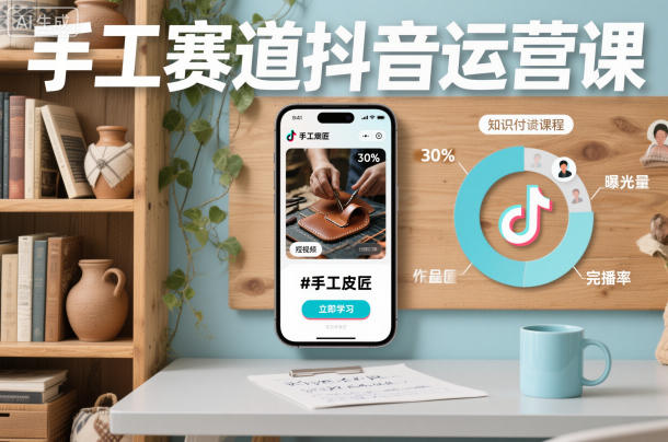 手工赛道抖音运营课，手工赛道流量运营-卿云社