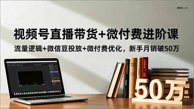 视频号直播带货+微付费进阶课：流量逻辑+微信豆投放+微付费优化，新手月销破50万-卿云社