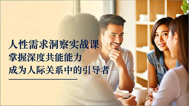 人性需求洞察实战课，掌握深度共感能力，成为人际关系中的引导者-卿云社
