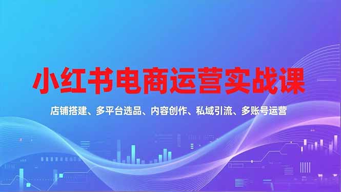 小红书电商运营实战课，店铺搭建、多平台选品、内容创作、私域引流、多账号运营等玩法-卿云社