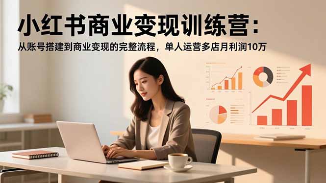 小红书商业变现训练营：从账号搭建到商业变现的完整流程，单人运营多店月利润10万-卿云社