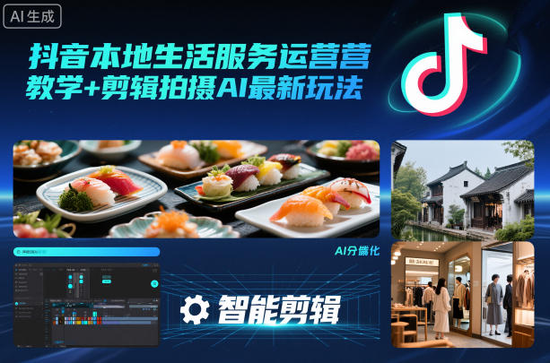 抖音本地生活服务运营教学+剪辑拍摄AI最新玩法-卿云社