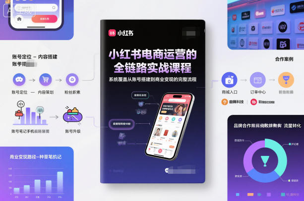 小红书电商运营的全链路实战课程，系统覆盖从账号搭建到商业变现的完整流程-卿云社