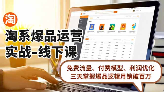 淘系爆品运营实战-线下课，免费流量、付费模型、利润优化，三天掌握爆品逻辑月销破百万-卿云社