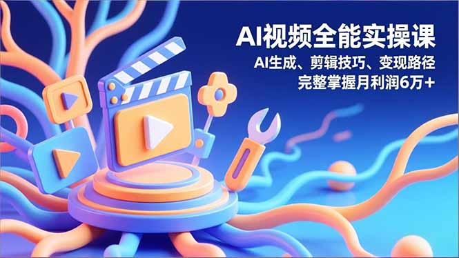 AI视频全能实操课，AI生成、剪辑技巧、变现路径，完整掌握月利润6万+-卿云社