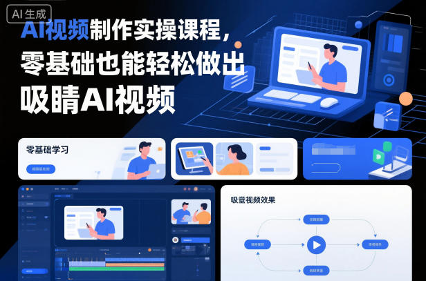 AI视频制作实操课程，零基础也能轻松做出吸睛AI视频-卿云社