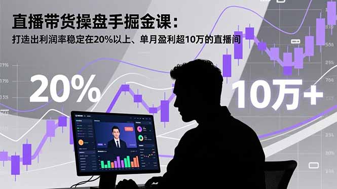 直播带货操盘手掘金课：打造出利润率稳定在20%以上、单月盈利超10万的直播间-卿云社