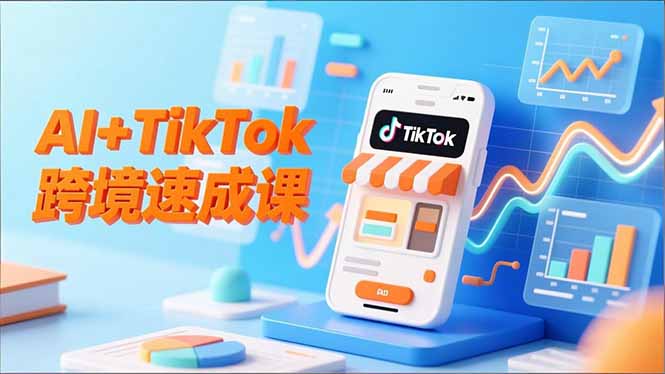 AI+TikTok跨境速成课，智能翻译、店铺定位、流程拆解，7天高效上线运营-卿云社