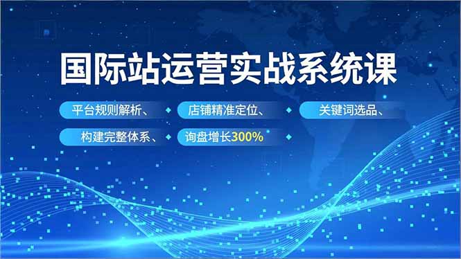 国际站运营实战系统课，平台规则解析、店铺精准定位、关键词选品，构建完整体系询盘增长300%-卿云社